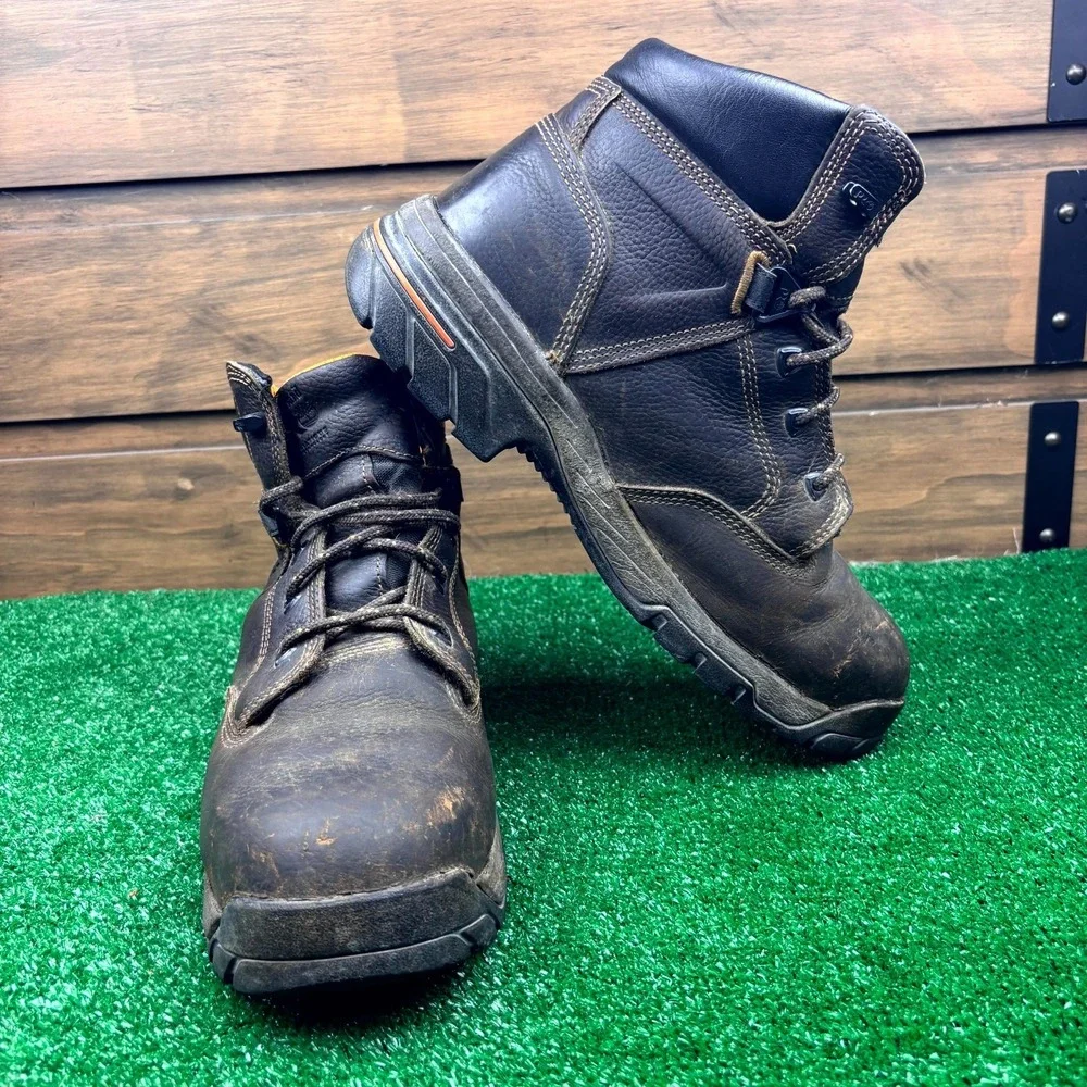 Timberland PRO Work Boot Mens 10.5M Dark Brown Waterproof Oil Resistant F2413-11